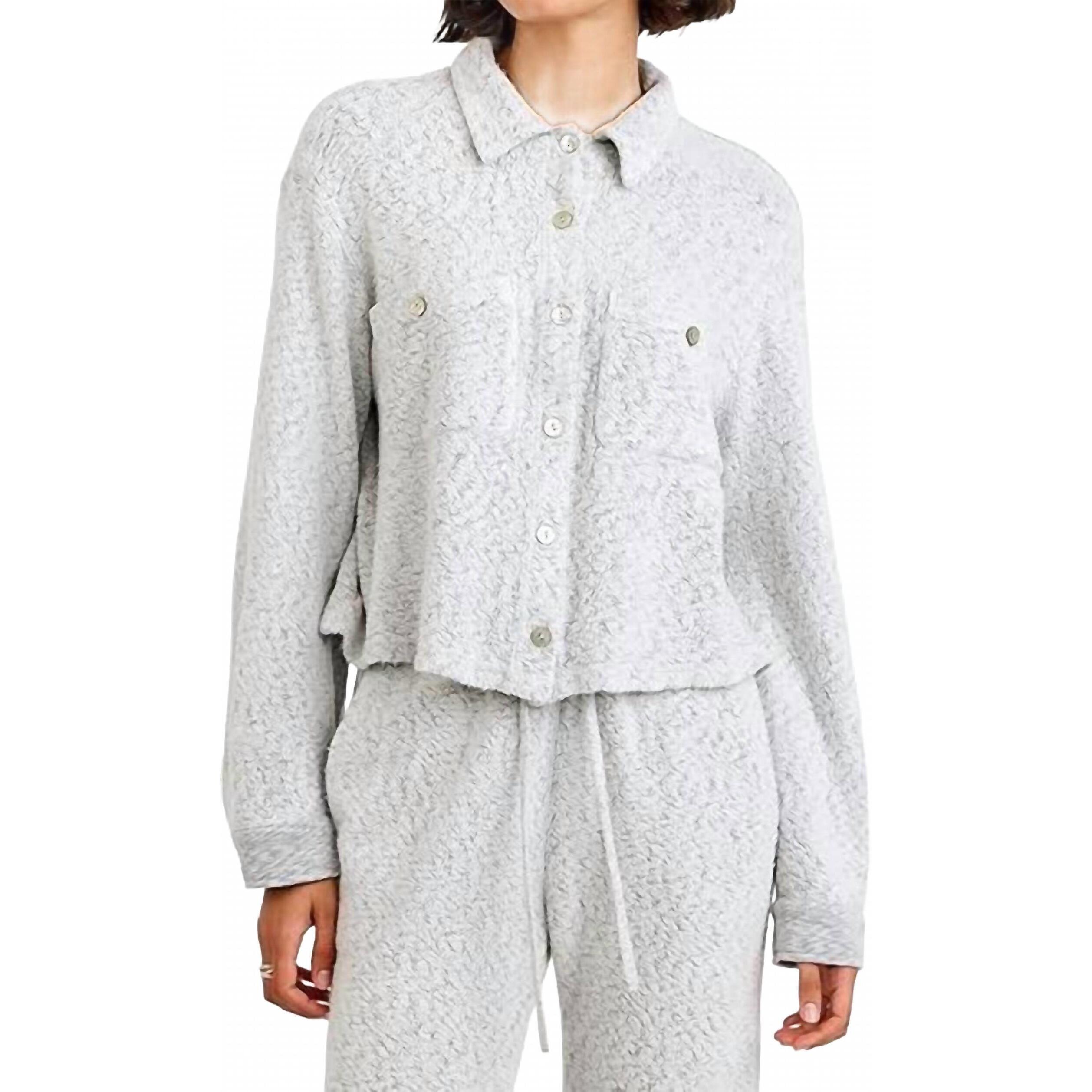 New Bella Dahl Cozy Pocket Button Down Shirt In Winter Storm